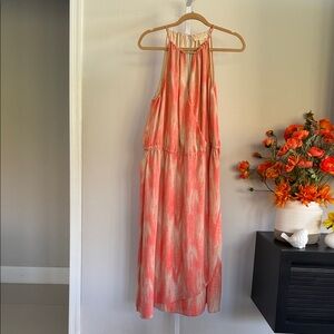 Michael Kors High Low Dress in Coral and Cream